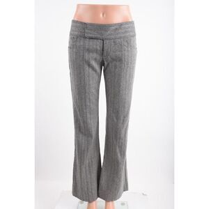Alice + Olivia Scoop Womens Wool Pants Trousers Herringbone Sz 2 Flare Black
